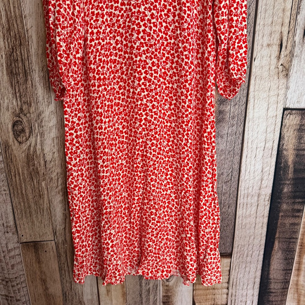 Boden Imelda Border Print Floral V-Neck Midi Dress Romantic Viscose Size US 14R - Picture 4 of 9